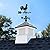 30" Square Manchester Vinyl Cupola with Black Aluminum roof and Black Aluminum Rooster Weathervane by Good Directions