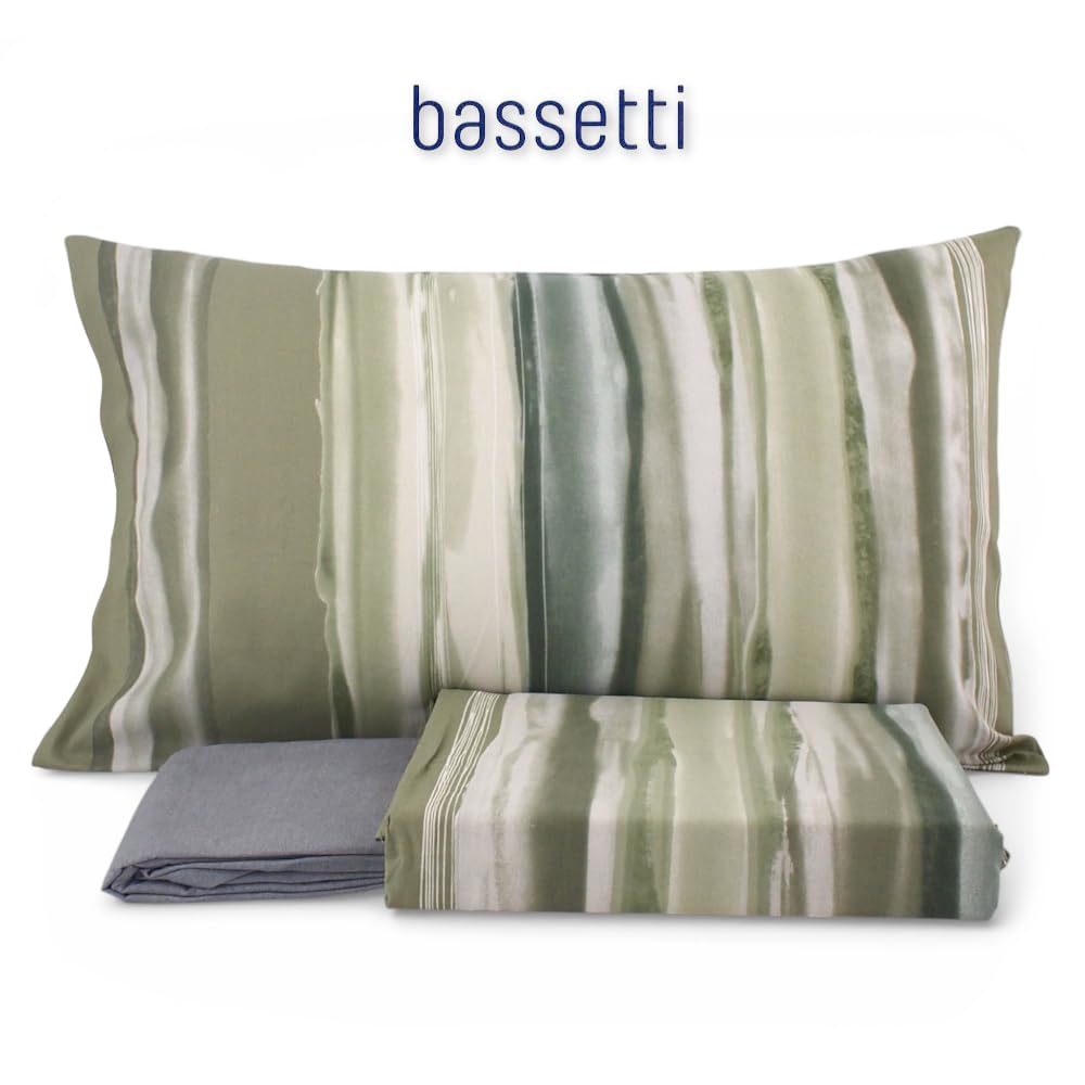 Bassetti Completo copripiumino Mania MATRIMONIALE 250x200+40 compreso lenzuolo sotto con angoli e due federe articolo (MACO70)