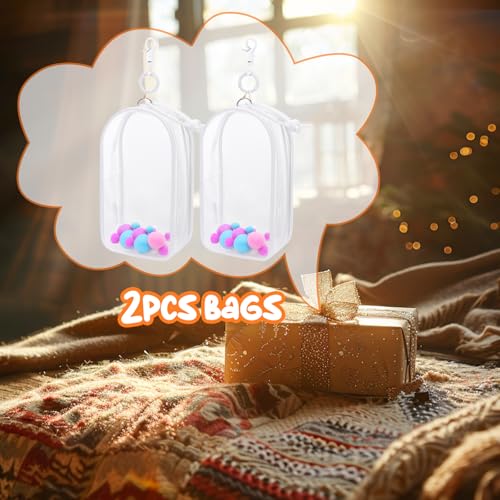 Image of Mity rain 2PCS Clear Collectible Display Bag with Keychain | Transparent Storage & Carrying Case for Mini Figures, Models, Blind Box Items 7.5Inches