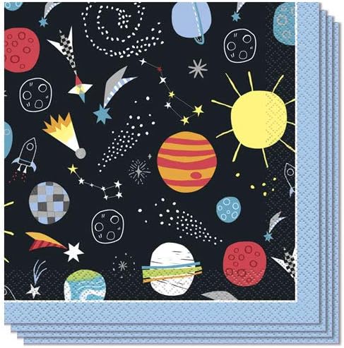 Outer Space Luncheon Paper Napkins - 6.5" x 6.5", 16 Pcs