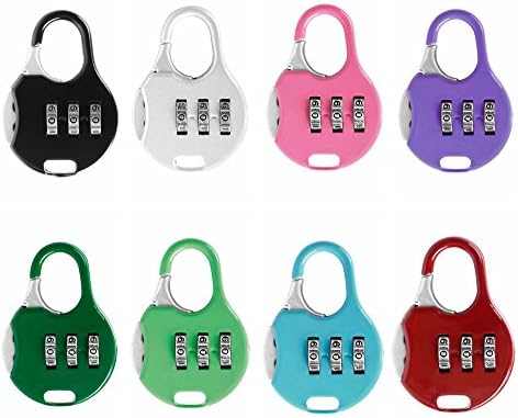 ZPLIUST 3 Digit Combinations Padlock The Safe Cipher Lock Resettable Code Lock, Color Locks (8 Pack)