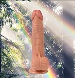 Rẹalîstìc 8 inch Huge D'îldɔ Stráp on D'îldɔ for Women Pleǎsure Flesh Soft Big Dịdlo...