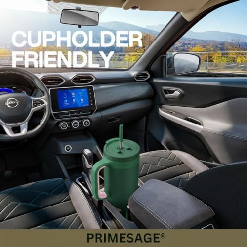 Image of PRIMESAGE Tumbler with Straw Sipper Water Bottle for Adults Sipper Tumbler Bottle Insulated | 1200ml Green