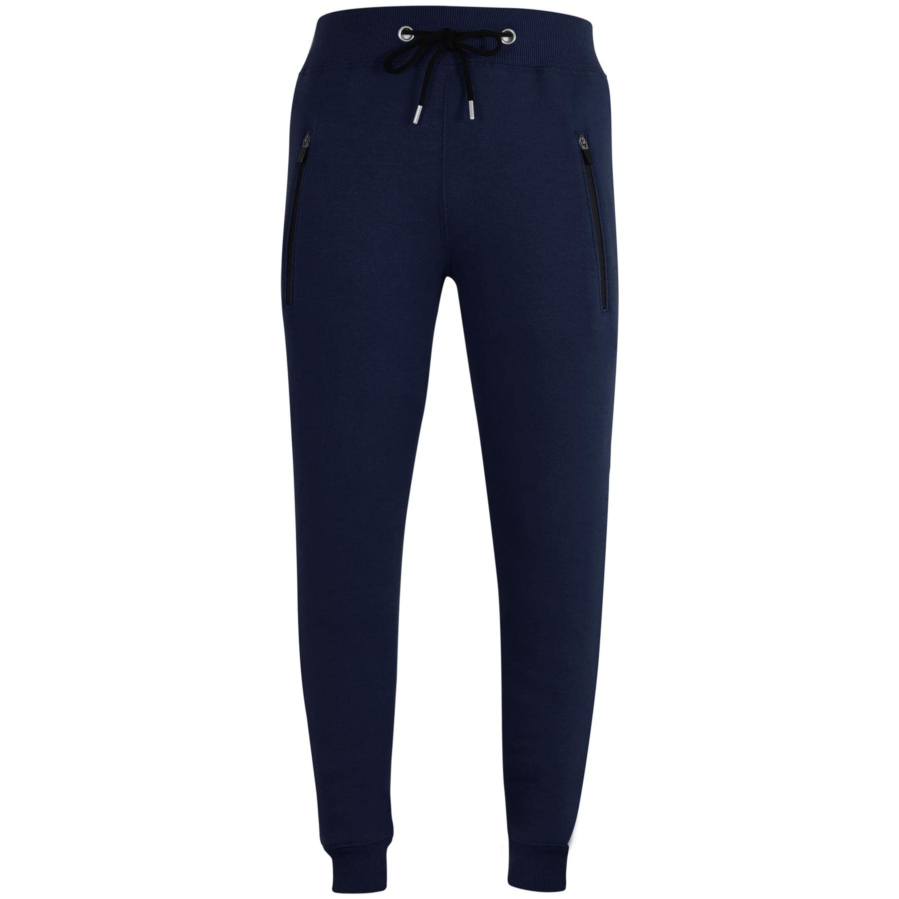 A2Z Mens Fleece Jogging Bottoms Joggers 2 Tone Exercise - Fleece Trouser M01 Navy 4XL