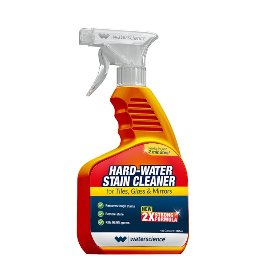 WaterScience Hard Water Stain Remover Spray + Free Wipes (Pack of 10) | Limescale Remover for Bathroom, Kitchen | All Purpose Stain Cleaner for Mirrors, Tiles, Glass Surfaces | 500 ml Value Pack-image-44