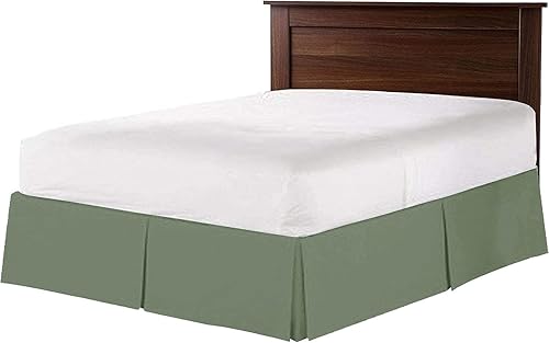 Miniatura 3 de Falda de cama  Falda de cama plisada 100% algodón egipcio de 800 hilos  Fácil ajuste con falda de cama a medida de 16 pulgadas  Tamaño individual