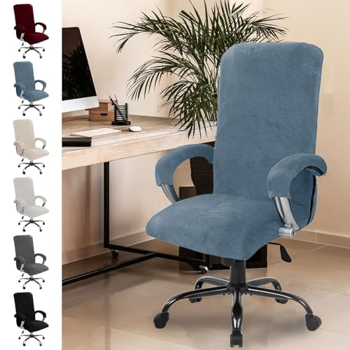 Samt Bürostuhl Bezug, Bürostuhl Überzug mit Armlehne, Sitzbezug Bürostuhl, Hohe Lehne Sitzbezug, Gaming Stuhl Bezug, Stuhlhussen Bezug Sessel Überzug, Elastische Hussen für Bürostuhl Bezug,Graublau-XL Samt Bürostuhl Bezug, Bürostuhl Überzug mit Armlehne, Sitzbezug Bürostuhl, Hohe Lehne Sitzbezug, Gaming Stuhl Bezug, Stuhlhussen Bezug Sessel Überzug, Elastische Hussen für Bürostuhl Bezug,Graublau-XL