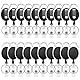 Fushing Schlüsselanhänger Ausziehbar,20 Karabiner ID Card Badge Clips mit Gürtel Clip Spulen mit Badge Holder Clips Halter Clips schwarz