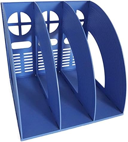 tongbifa Starsource Office School Home Desk Plastic Magazine Literature File Holder Rack Case Box Crate Organizer,3 Slots,blue (3 slots)