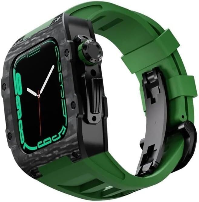 Bracelet de montre en fibre de carbone composite noir avec boucle en acier inoxydable