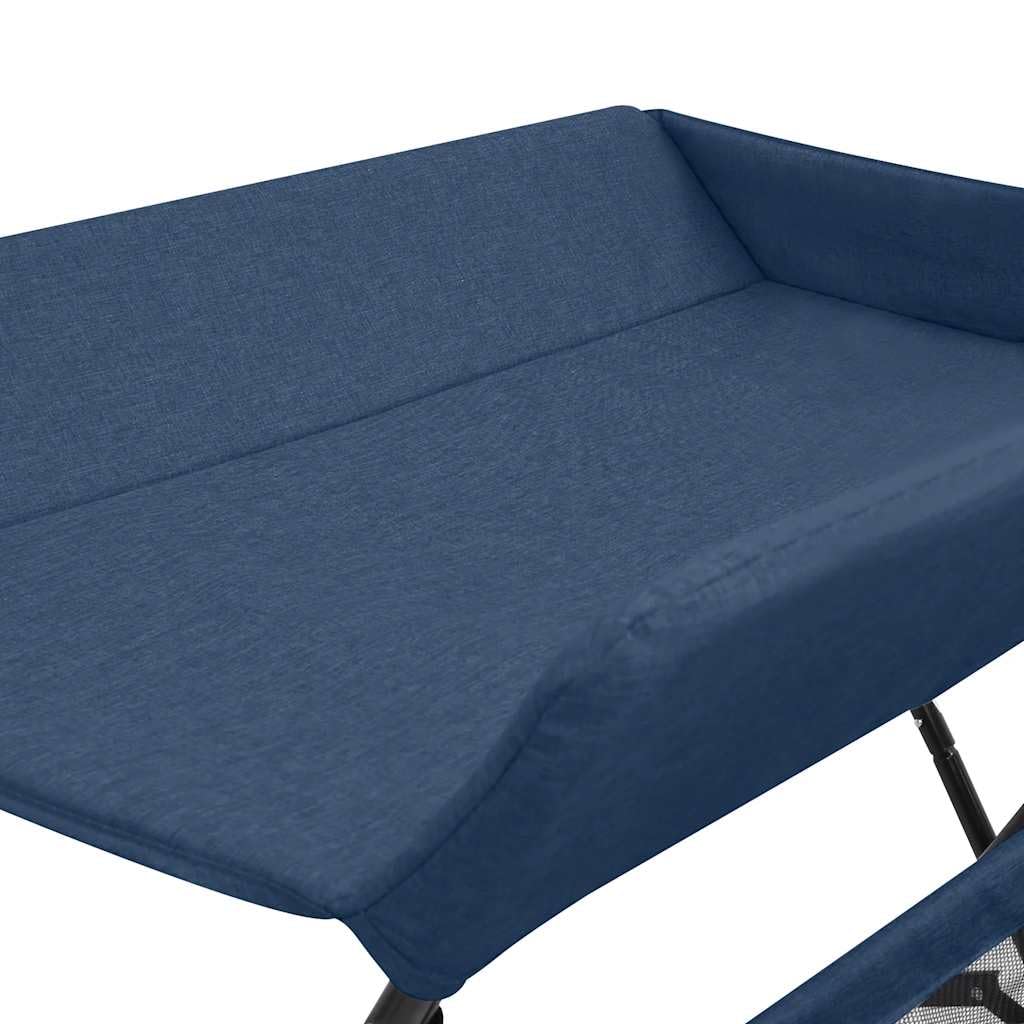 Fasciatoio blu navy in ferro con fasciatoio morbido lavabile, pieghevole e portatile, con fasciatoio antiscivolo, scomparti laterali e ripiano inferiore per accessori per bambini