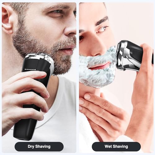 Image of YIRISO Electric Razor for Men, 2024 Men's Electric Shavers, Wet & Dry Shaver with Pop-up Trimmer, Rechargeable Waterproof Portable Shaver with LCD Display /Travel Organizer /Travel Lock Ideal Men Gift