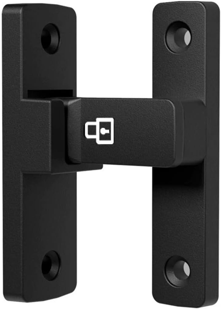 LISHAN 90 Degree Door Lock Premium Solid and Secure Barn Door Lock Modern Design Finish Easy Installation Ideal for Home Office and Various Interior Wooden Doors (White)