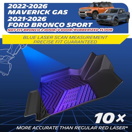 Image of Michelin Vehicle Mats for 2021-2026 Bronco Sport | Not Fit Bronco 2-Door /4-Door /Rubberized Floor, All-Weather TPE Custom Fit Liner, Premier A