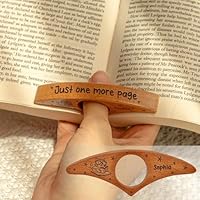 Personalized Book Page Holder - Just One More Page, Custom Wooden Thumb Page Holder for One-Handed Reading, Reading Bookish Accessories Gift for Teachers Book Lovers