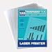 Samsill 100 Pack Transparent Printer Sheets, Projector Film, Clear Transparency Film for Laser Jet Printers, 8.5 x 11 Inch Sheets - Black Image Only,