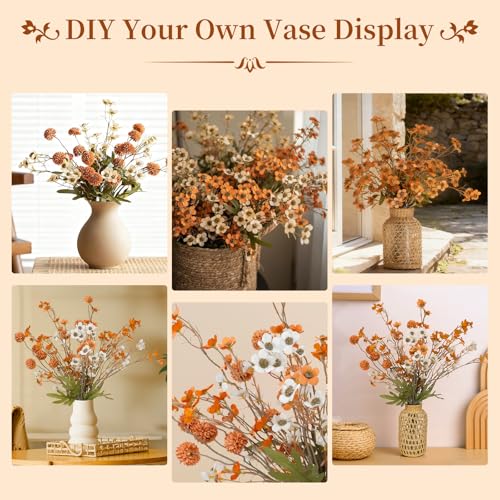 Jekohor 10-Pack Fake Flowers, Artificial Flowers, Lifelike Faux Flowers Bouquet for Home Decor, Bendable Stems UV Resistant & Waterproof No Maintenance Fade-Proof Centerpiece — view 4