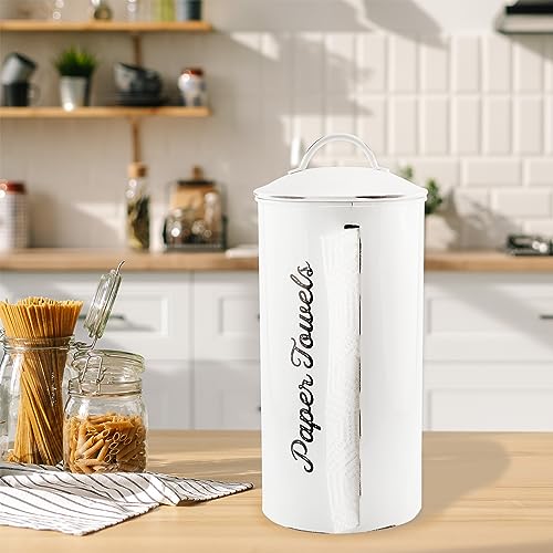 AuldHome-Design-Farmhouse-Paper-Towel-Holder-White-Rustic-Enamelware-Countertop-Paper-Towel-Dispenser-for-Kitchen AuldHome Design Farmhouse Paper Towel Holder White Rustic Enamelware Countertop Paper Towel Dispenser for Kitchen