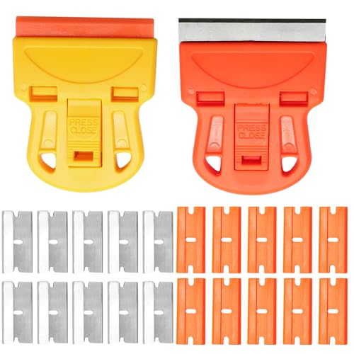 ISDVBUY 2 Sets Razor Blade Scrapers with Plastic Scraper Tool