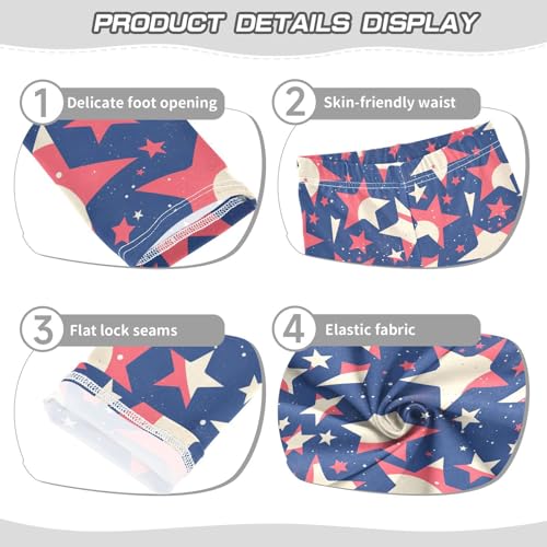 KLL 4th July American Independence Day Toddler Girls' Basic Leggings Stretch High Waisted Yoga Pants Gym3