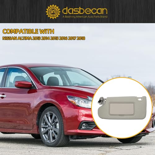 image for Dasbecan Gray Left Driver Side Sun Visor Compatible with Nissan Altima