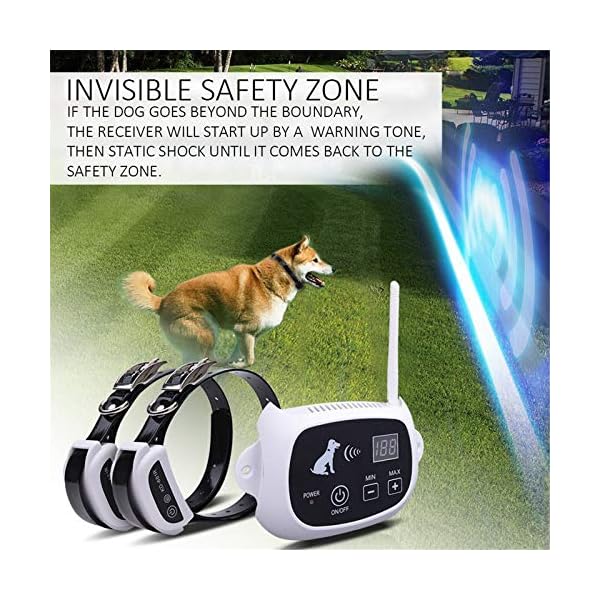SUXIAN Wireless Dog Fence System, Electric Pet Containment System,Waterproof Rechargeable Training Collar Receiver, Safe Effective Vibrate/Shock Dog Fence, Adjustable Control Range Up to 1064 Feet,for3dogs SUXIAN Wireless Dog Fence System, Electric Pet Containment System,Waterproof Rechargeable Training Collar Receiver, Safe Effective Vibrate/Shock Dog Fence, Adjustable Control Range Up to 1064 Feet,for3dogs
