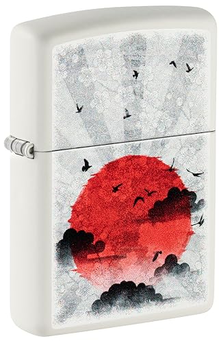 Encendedor Zippo Red Moon Blanco Mate miniatura 1