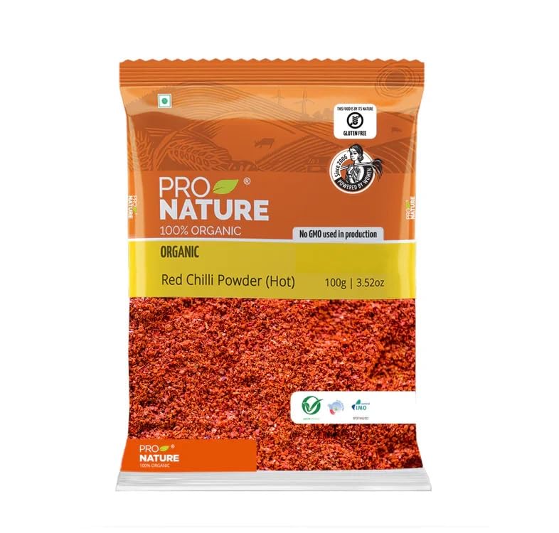 Image of Pro Nature Organic Red Chilli Powder (Hot) - 100 G