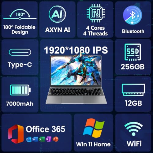 Image of 15.6 inch Student Laptop with AI Assistant Included, 1 Year Office 365