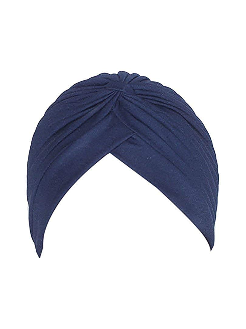 BISMAADHMen's & Women's Pleated Head Wrap Knit Bonnet Turban/Pleated Stretchable Polyester Women?s Turban Head Cover/Sun Cap Pagri