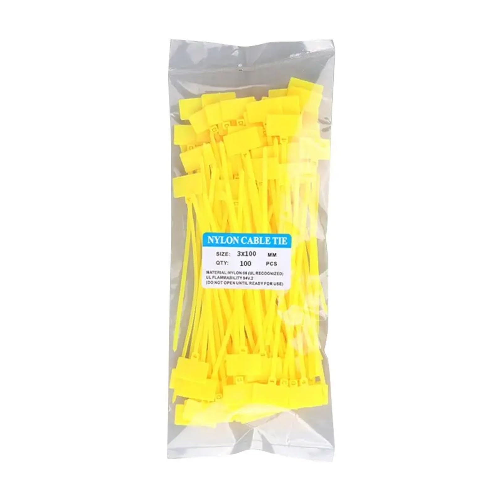 Chrklio Yellow Cable Ties 100Pcs Colorful Nylon Cable Ties Plastic Label Strapping