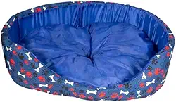 Cama Redonda para Cães e Gatos, Almofada Acolchoada em Nylon, Estampa Colorida, Tamanhos P MACHO