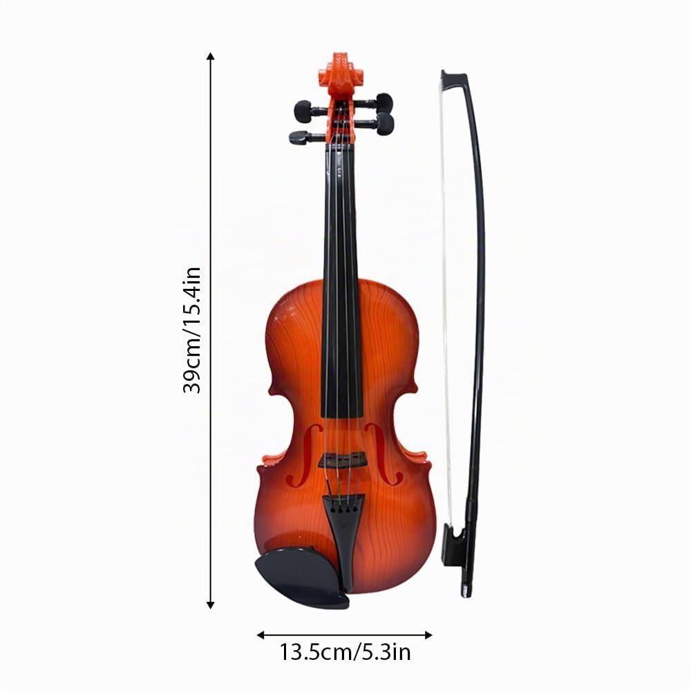 HUIOP Violino simulato Pratica musicale Violino per principianti Kit di violino Strumento musicale Squisita fattura Puntelli per prestazioni Regali Corde regolabili