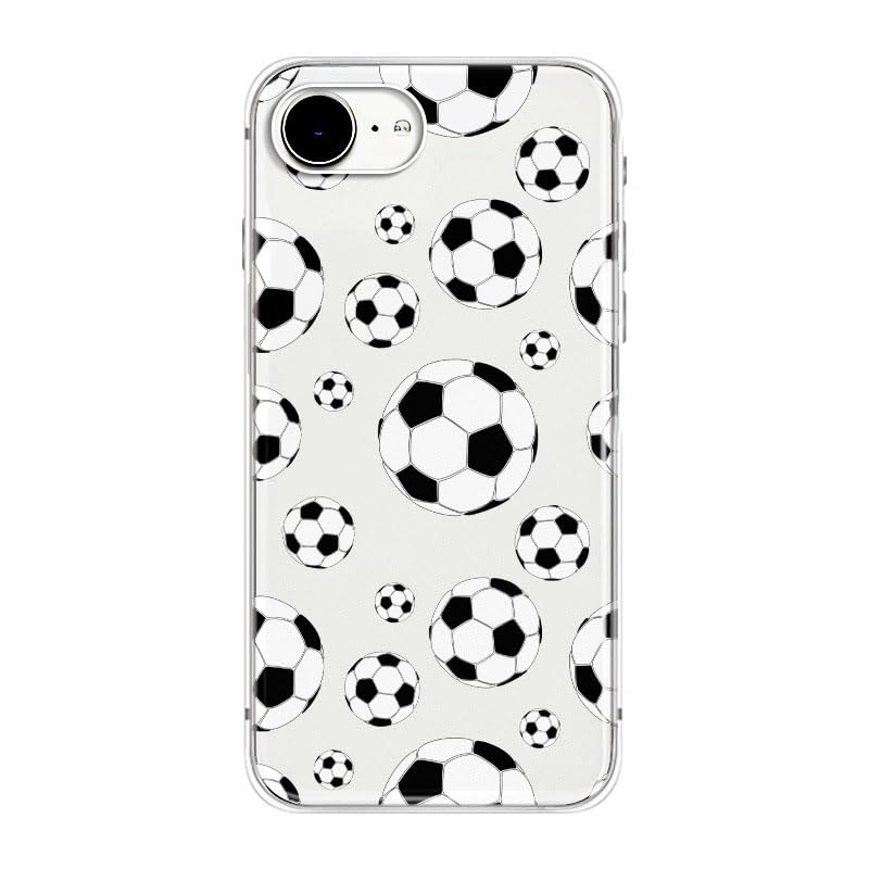 Blingy's for iPhone 17e Case/iPhone 16e Case, Fun Soccer Ball Pattern Cool Sport Design Transparent...