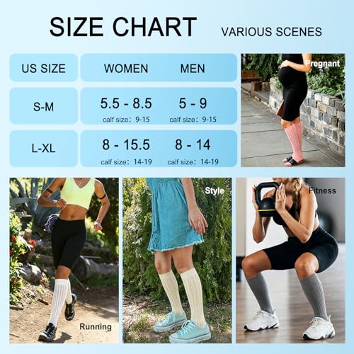 Image of 4 Pairs Compression Socks for Women Circulation-Best Support for Nurses,Running,Athletic,Travel