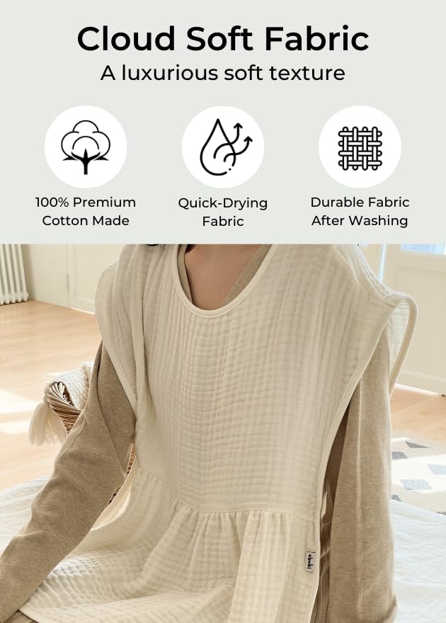 Wearable Burp Cloth for Parents – Premium Cotton, Breastfeeding-Friendly, Newborn Softness, Comportable Apron, Made in Korea (Signature)4