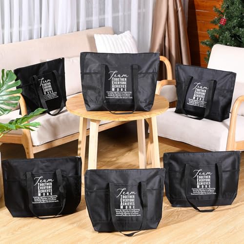 Image of 6 Pcs Team Appreciation Tote Bags Pocket for Women Employee Appreciation Gifts for Nurses Volunteer Cowork