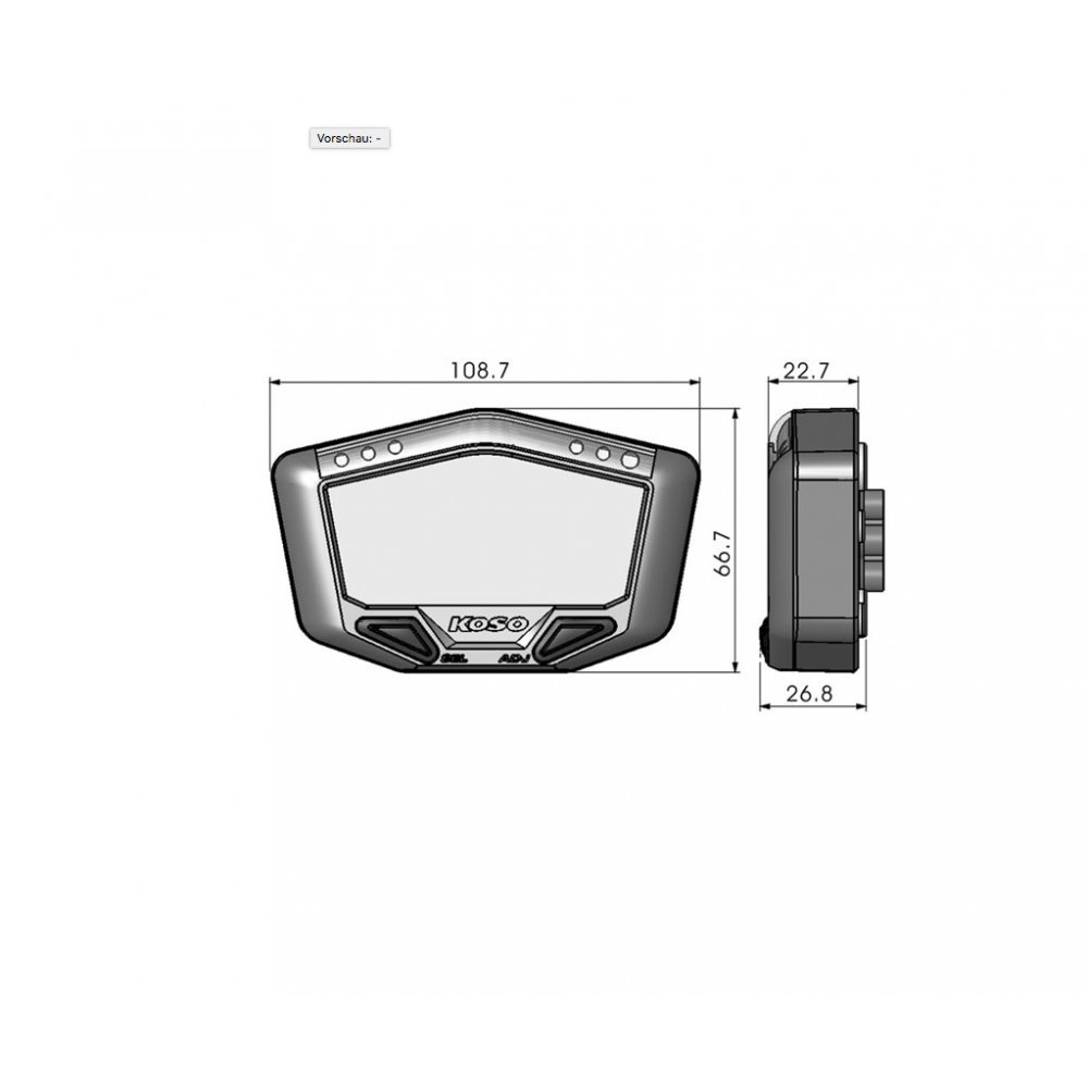 KOSO DB-02R (12V Vers.) mit ABE Tacho Drehzahlmesser