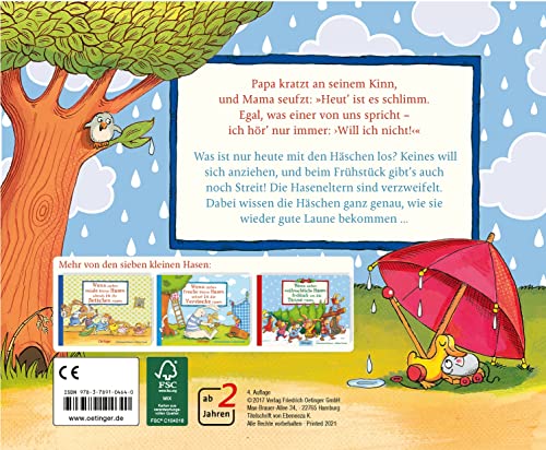 Wenn sieben grummelige Hasen quietschvergnügt durch Pfützen rasen: Fröhliches Kinderbuch ab 2 Jahren gegen schlechte Laune (Die sieben kleinen Hasen)