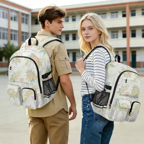 Mochila de viaje juvenil con elefantes para escuela universitaria y apuntes 7