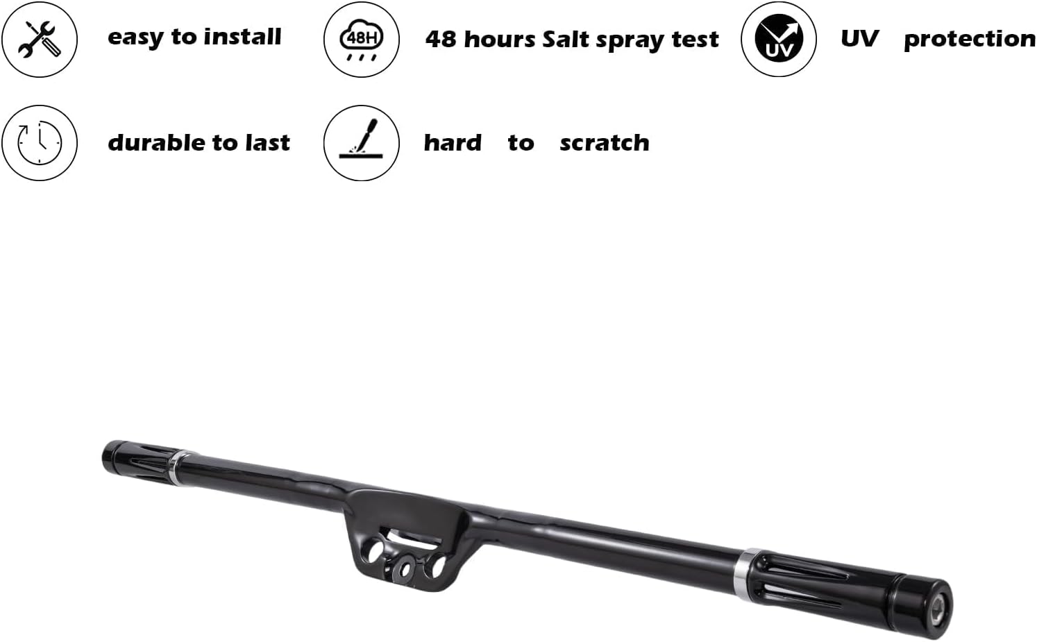 Kinglemc Flat-Out Bar Crash Bar Engine Guard Highway for Harley Breakout Fat Bob Fat Boy Low Rider Street Bob Softail Standard Slim Heritage Classic Sport Glide 2018-later (Gloss Black)