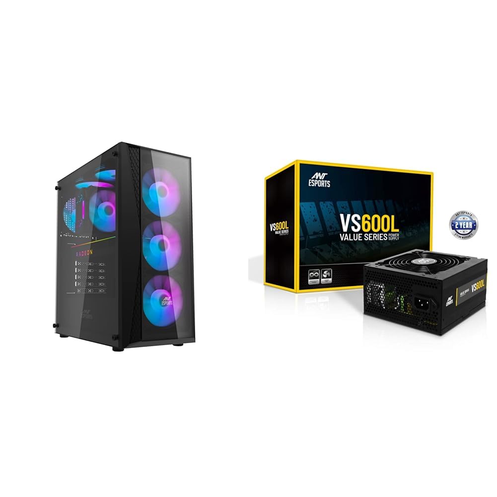 Ant Esports 220 Air Mid- Tower Computer Case/Gaming Cabinet - Black | Support - ATX, M-ATX, ITX | Pr (B0C6LNZDW7) Amazon Price History, Amazon Price Tracker