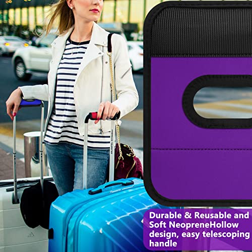 5 Pcs Neoprene Large Luggage Handle Wrap Handle Grip Luggage Tags Identifier Hollow Design for Push-Button, Bright Luggage Markers for Airport Travel Luggage Suitcase Trolley Case (5color, 5.5x7Inch)4