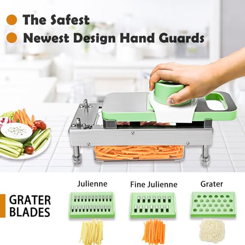 Image of Stainless Steel Vegetable Chopper, Pro 14-in-1 Veggie Chopper With 8 Blades, Onion Chopper with Container, Food Chopper Vegetable Cutter, Grater, Dicer, Mandoline Slicer, Sturdy and Easy to Clean