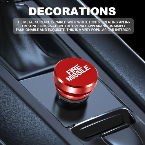 Image of Cigarette Lighter Plug Cover Billet Aluminum Cigarette Lighter Plug, FIRE MISSILE Button Car Cigarette Lighter, Fits All Vehicles with Standard 12 Volt Power Source Aluminum Dustproof Plug