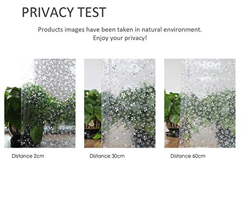 Image of Elton 3D Window Films Privacy Film Self Adhesive Decorative Film for Bathroom Door Window Heat Control Anti UV (Small White Patti) 24 x 96 inches-Vinyl