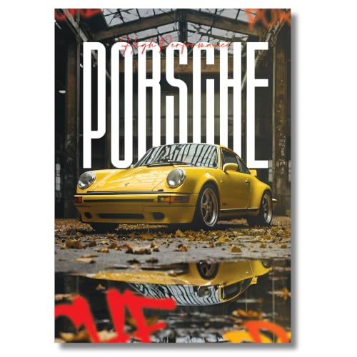 Image of Live Mad Live Crazy Porsche 911 Turbo Portrait Single Wall Paper Poster, A3 Size, 16.5L X 11.7W Inches Unframed Art Prints - Home, Bedroom, Living Room & Decor - Aesthetic, Matt Finish, Frame Not Included