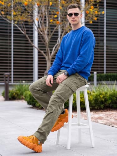 Image of Veirdo Cotton Poly Fleece Oversized Fit Full Sleeves Ribbed Solid Crew Neck Sweatshirt for Men