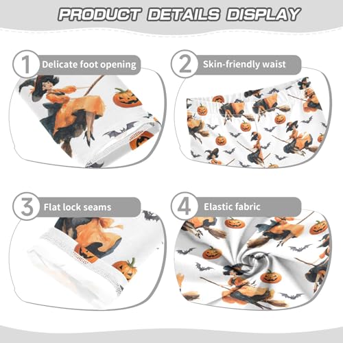 senya Girls Printed Leggings Yoga Pants Witch Pumpkin Bat Pattern for Kids in 4t to 10 Years, 4T3