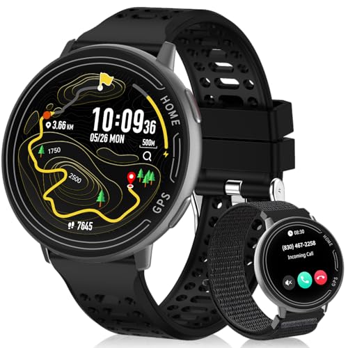 GPS Smart Watch for Men, 1.39' AMOLED Screen Smartwatches, GPS, AI, Bluetooth Call & Text, Health, 100+ Sport Modes Sleep 3ATM Waterproof Activity Fitness Tracker, Smartwatch for Android iPhone